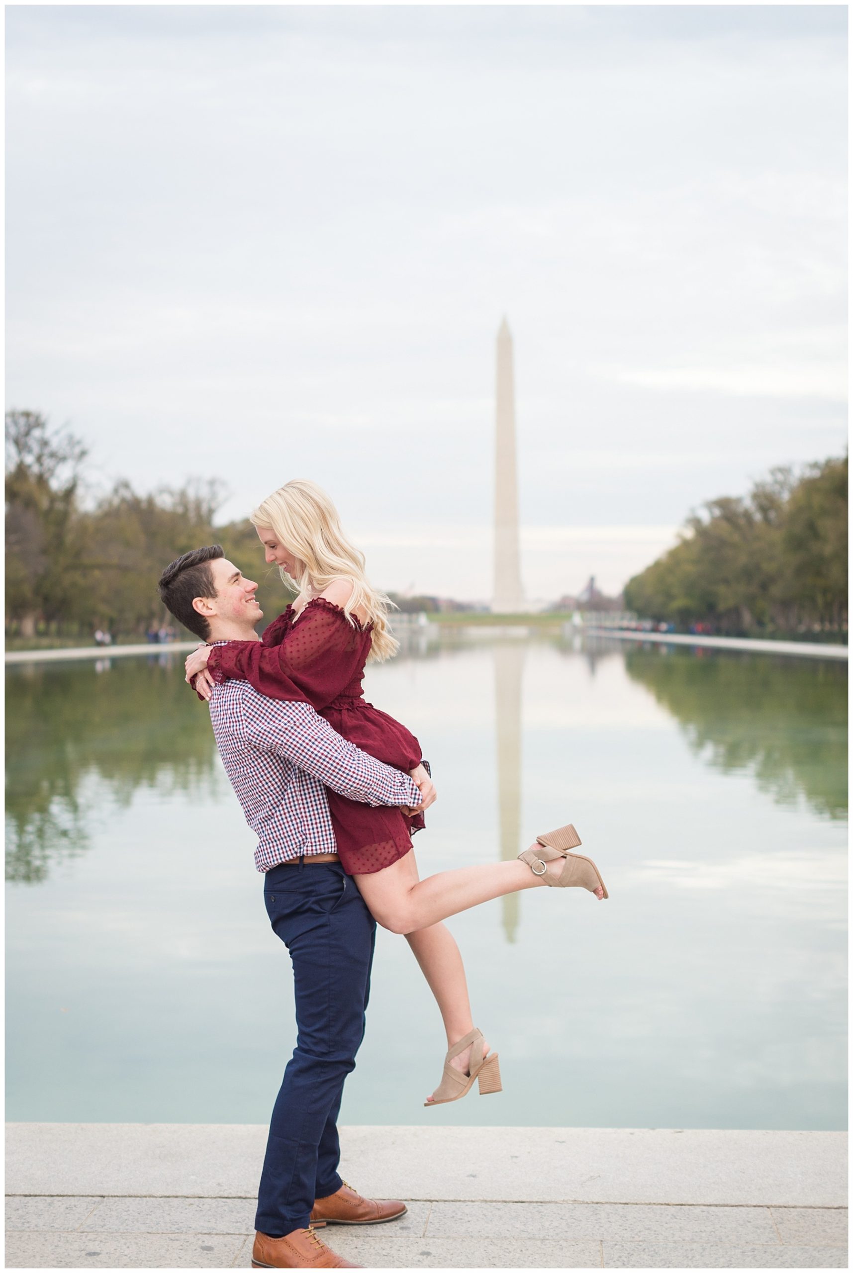 Washington Monument DC Engagement Photos by Mary Sarah Photography