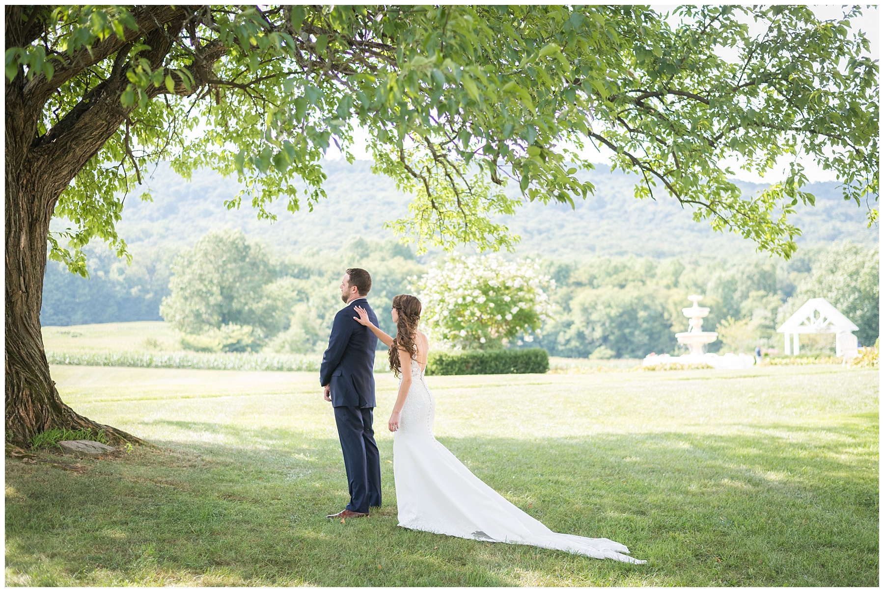 Springfield Manor Wedding first look photos 