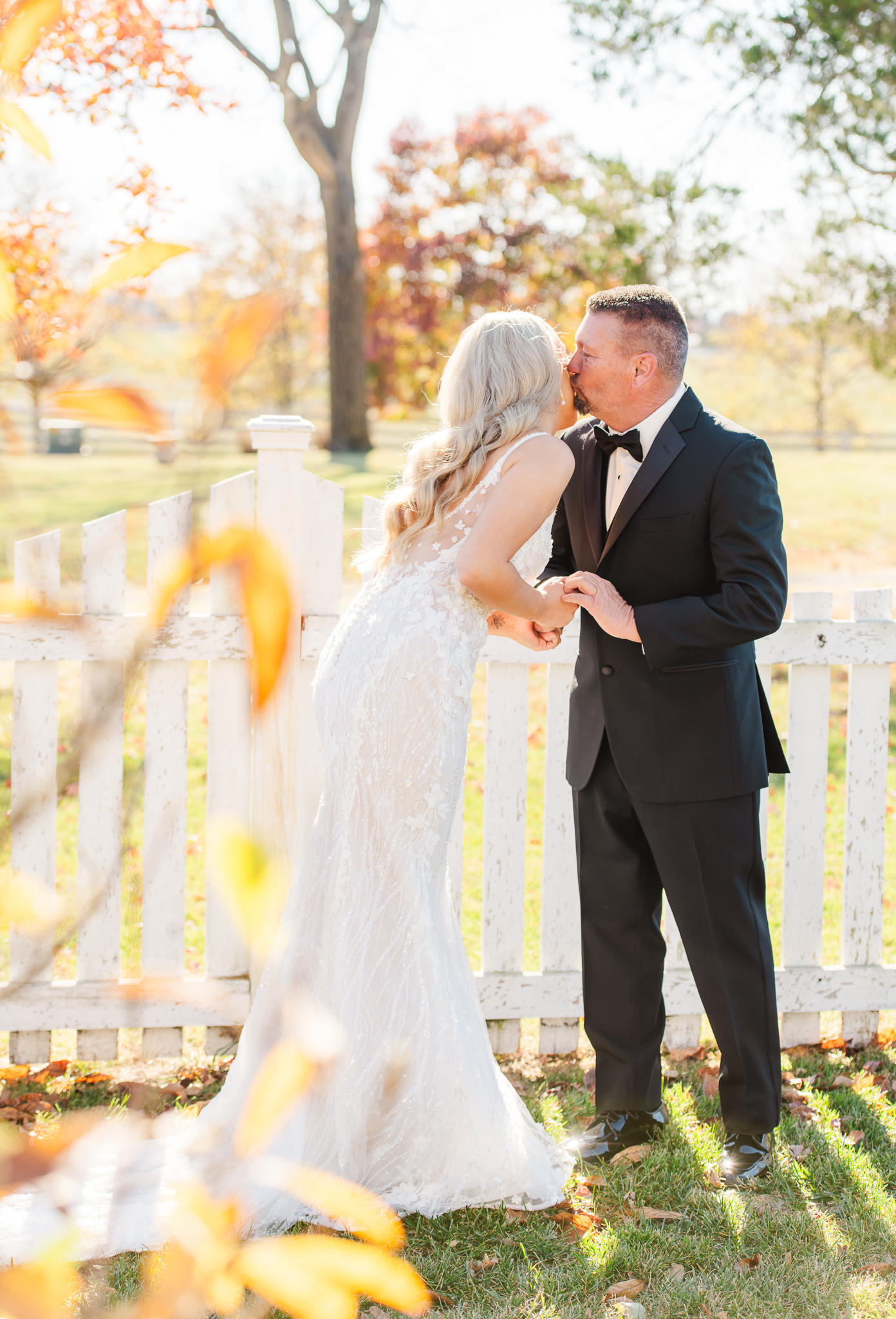 Daddy daughter first look on the grounds of Bluebird Manor