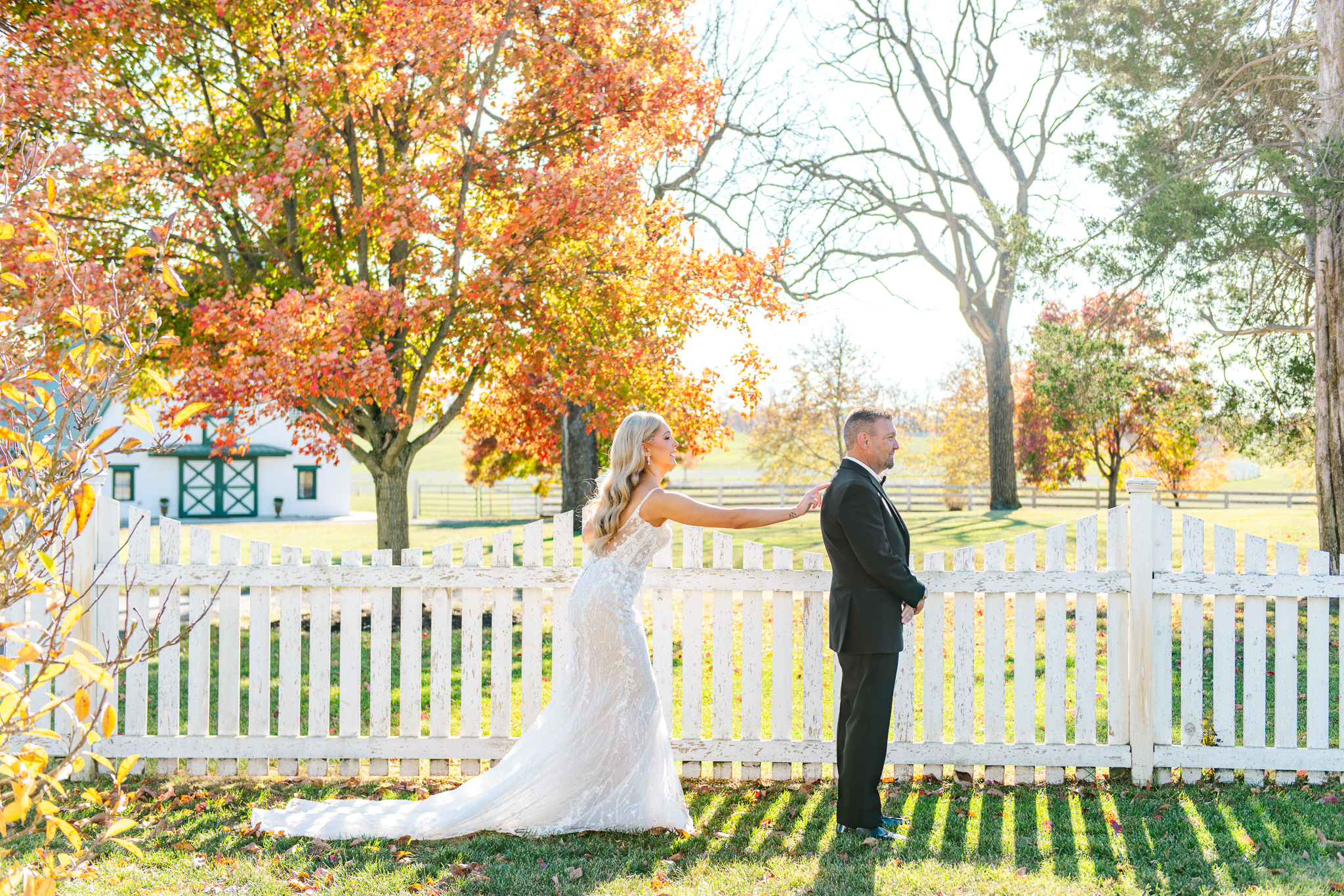 Daddy daughter first look on the grounds of Bluebird Manor