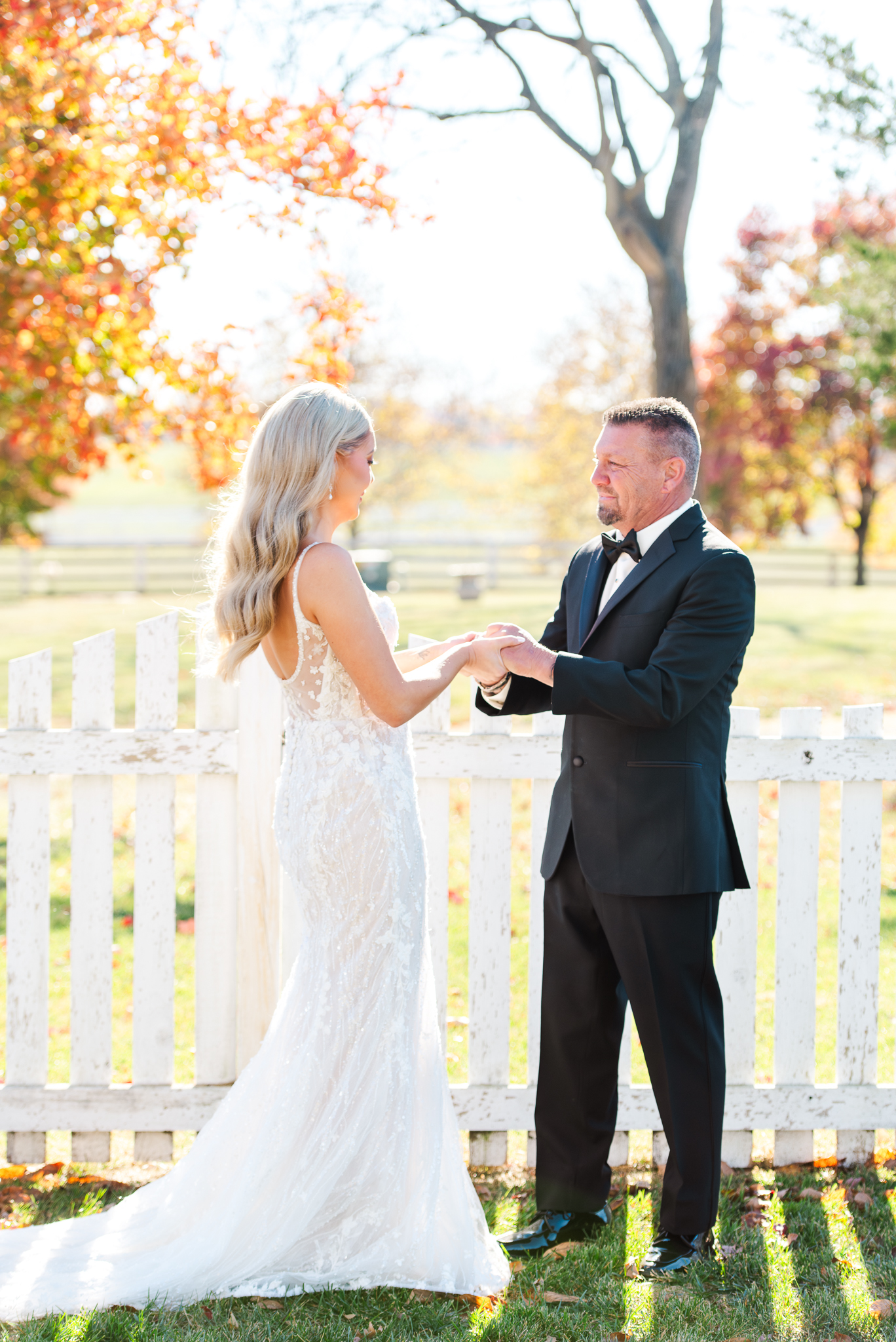 Daddy daughter first look on the grounds of Bluebird Manor
