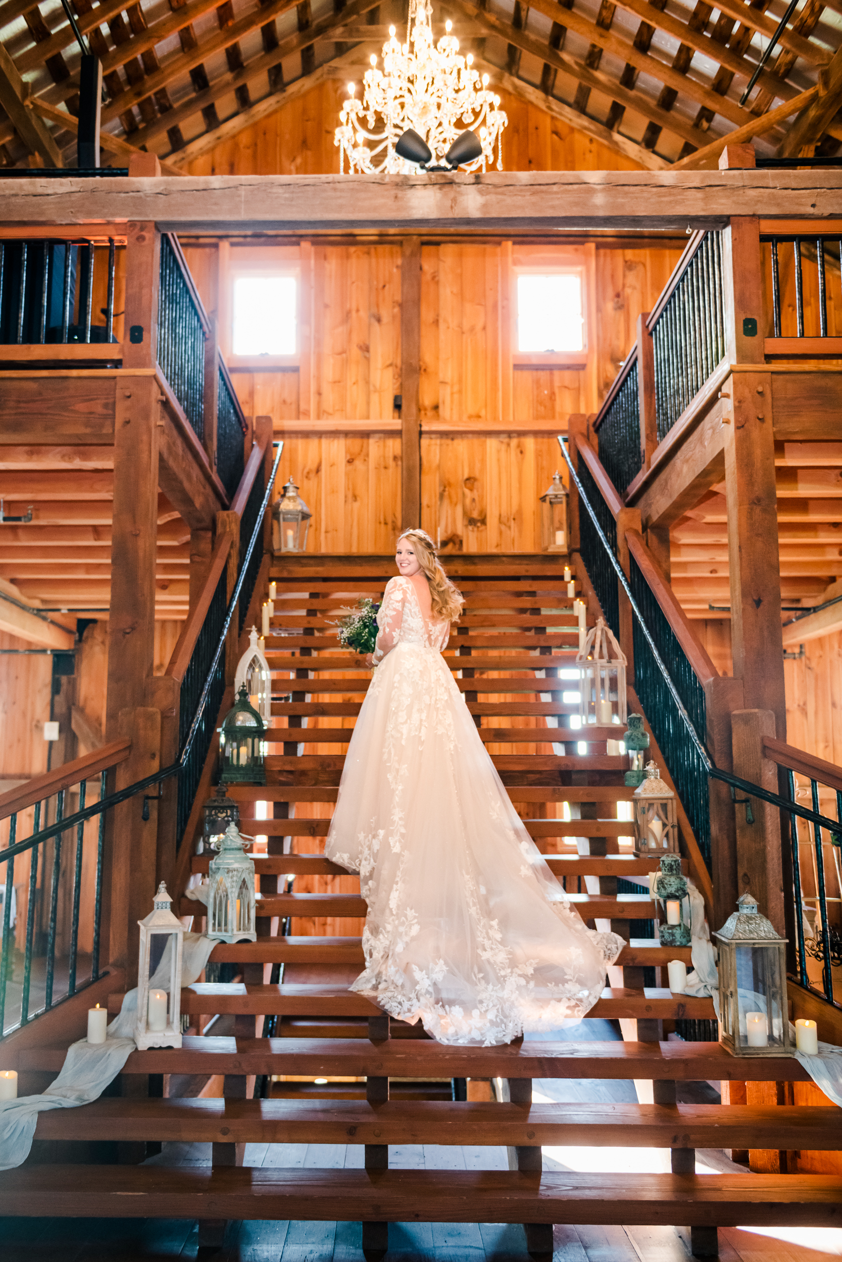 Bride portrait on the grand staircase