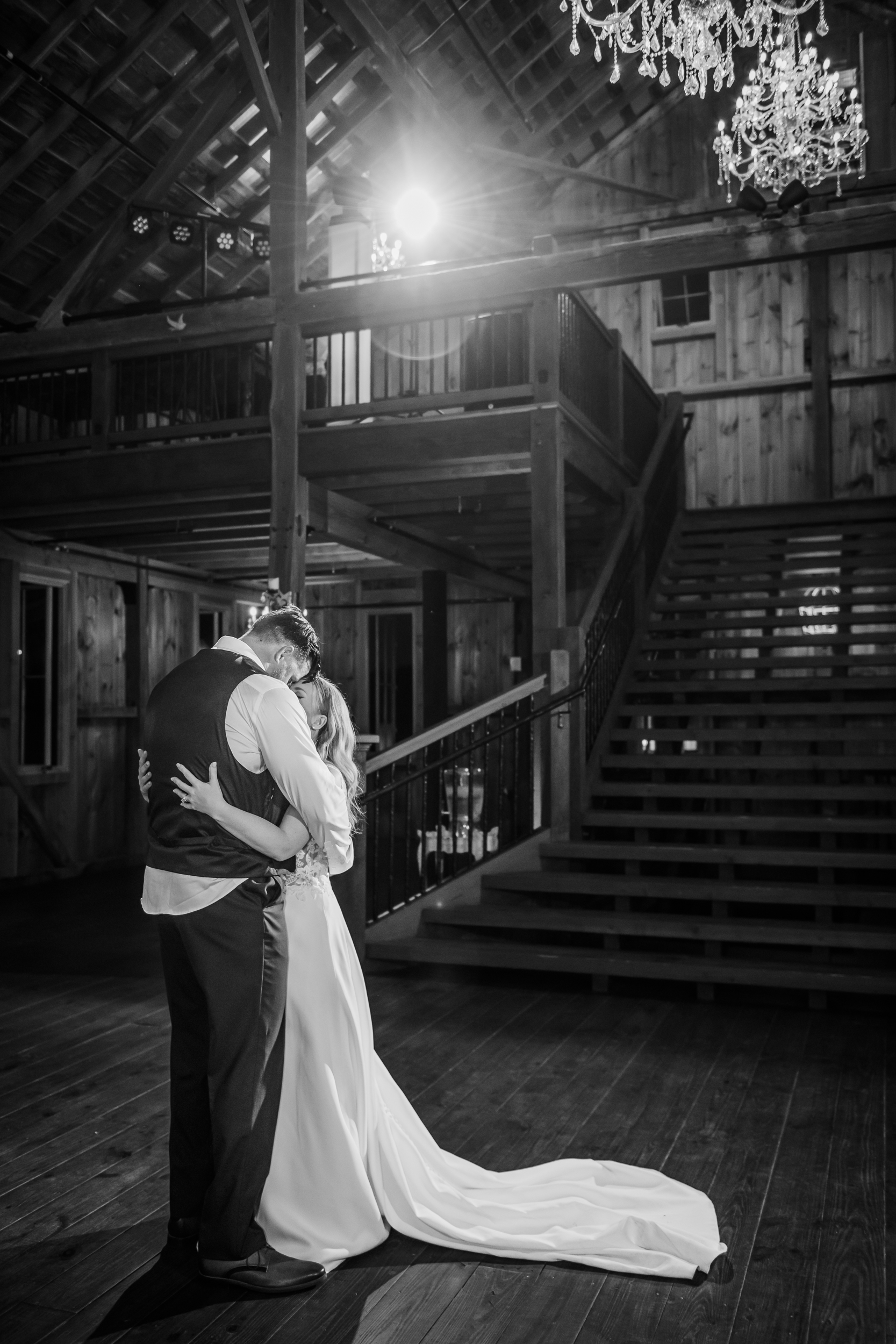 Bride and groom private last dance during a Bluebird Manor wedding reception