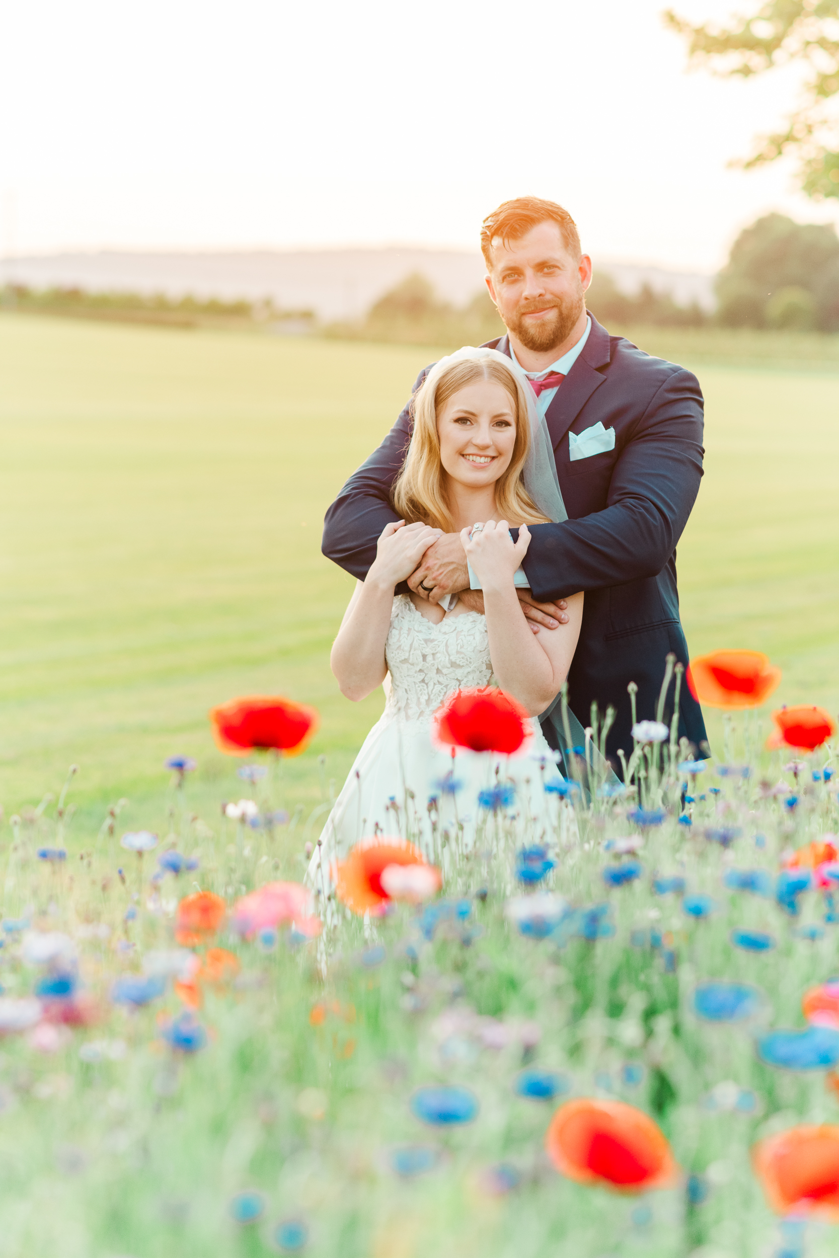 Romantic summer wildflower wedding portraits at Bluebird Manor