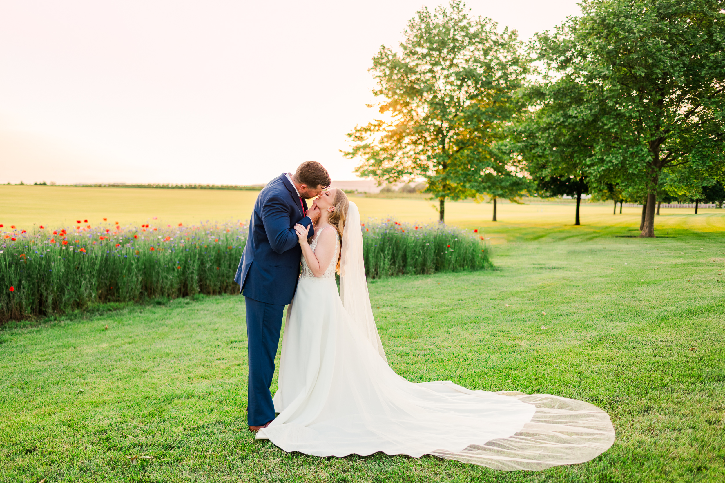 Romantic summer wedding portraits at Bluebird Manor