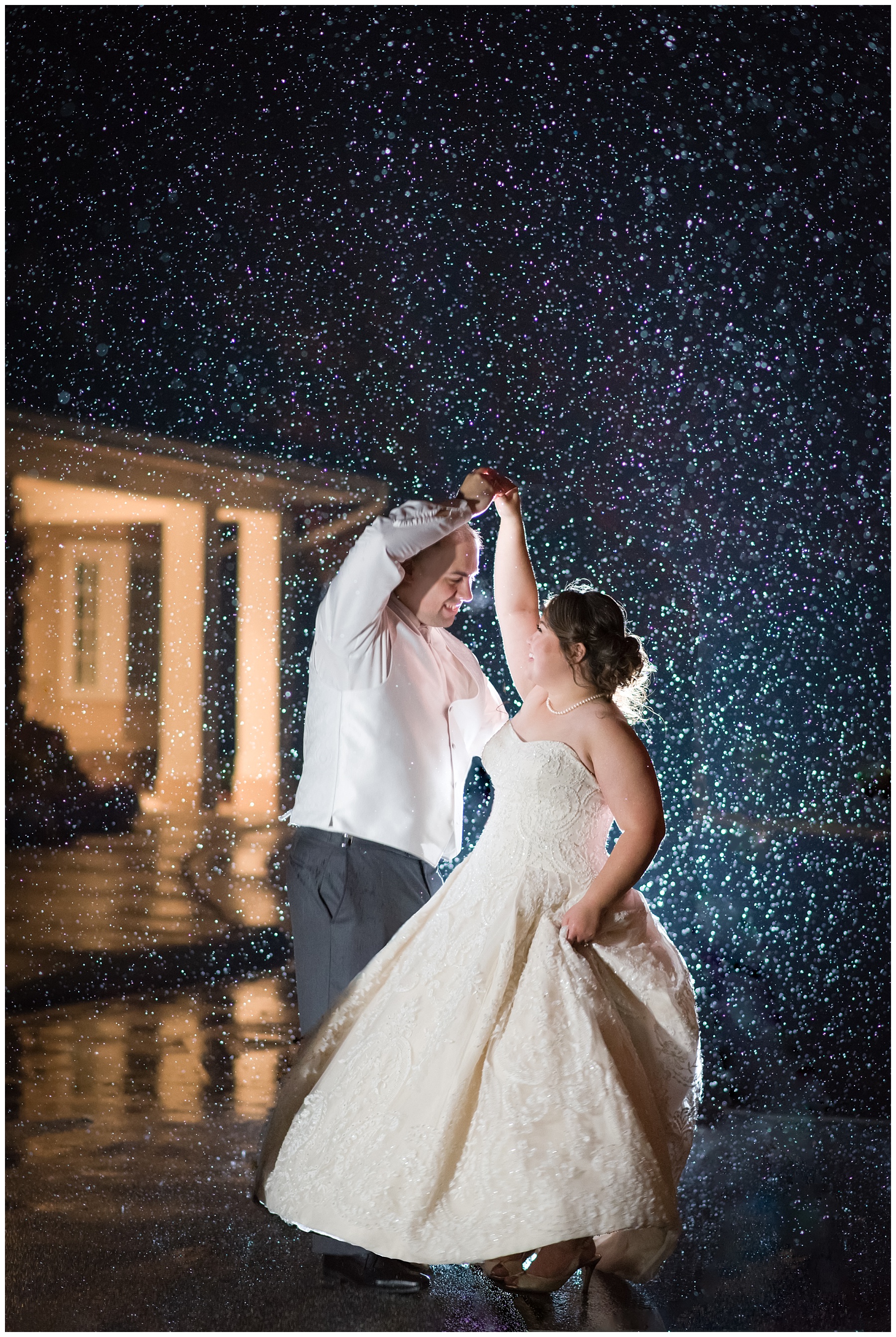 Musket Ridge Wedding Night Rain Picture