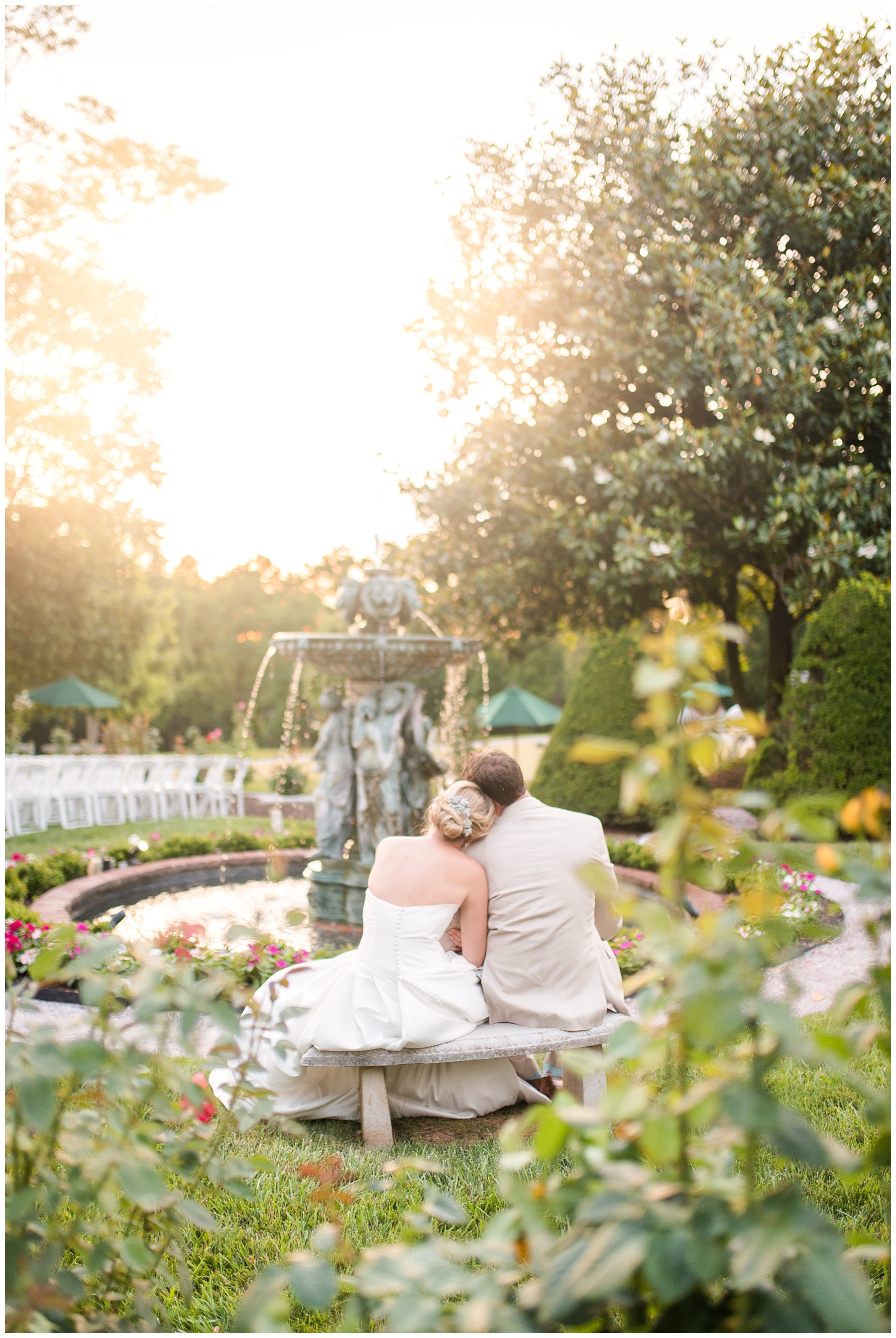 Antrim 1844 Wedding Pictures Ceremony Rose Garden Fountain Mary Sarah Photography 