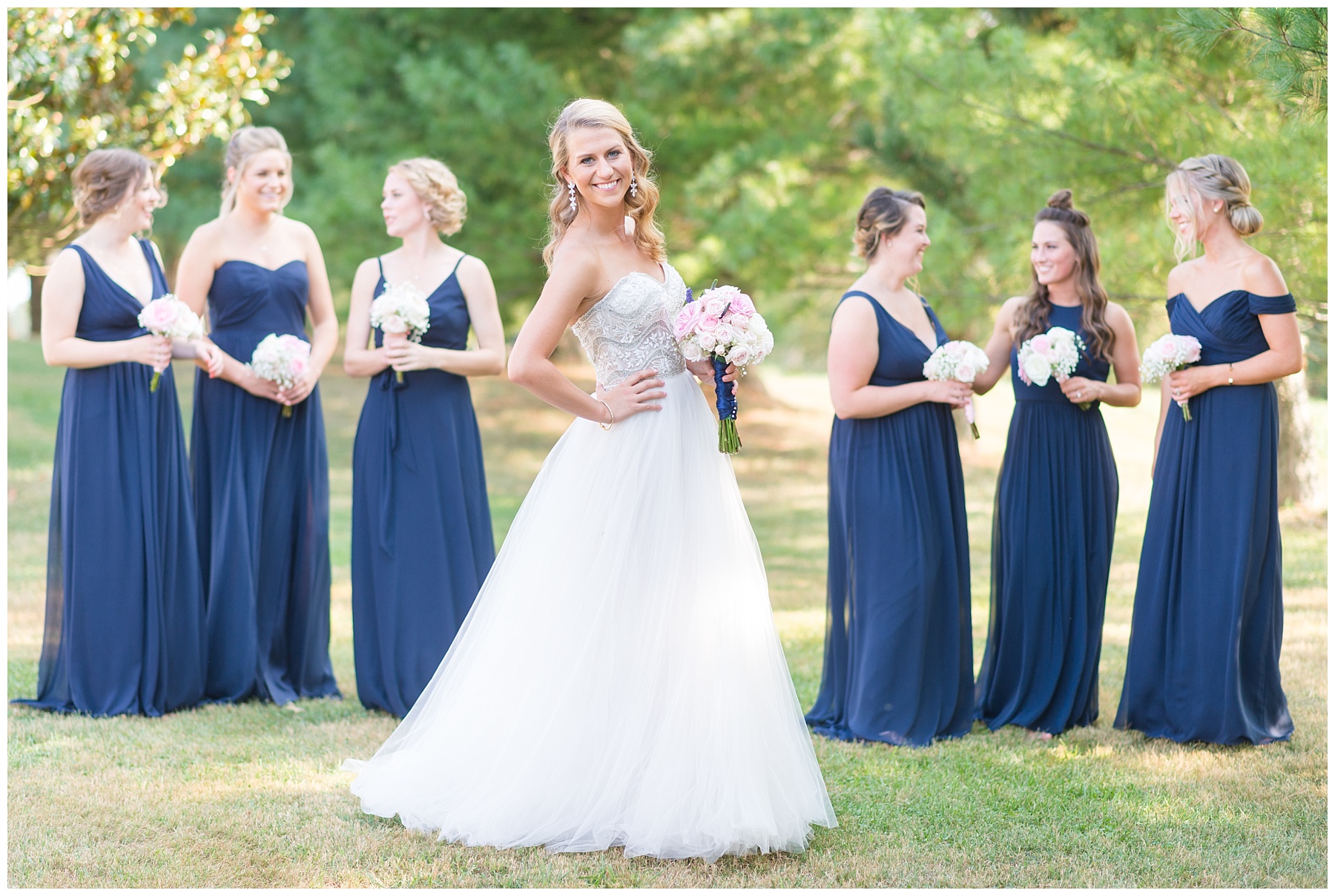 Bridal Party poses by Maryland Wedding Photographer Mary Sarah Photography