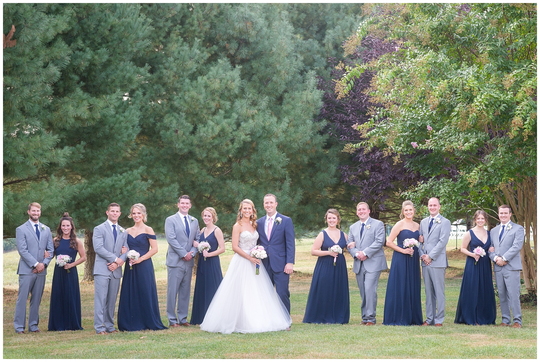 Bridal Party poses by Maryland Wedding Photographer Mary Sarah Photography