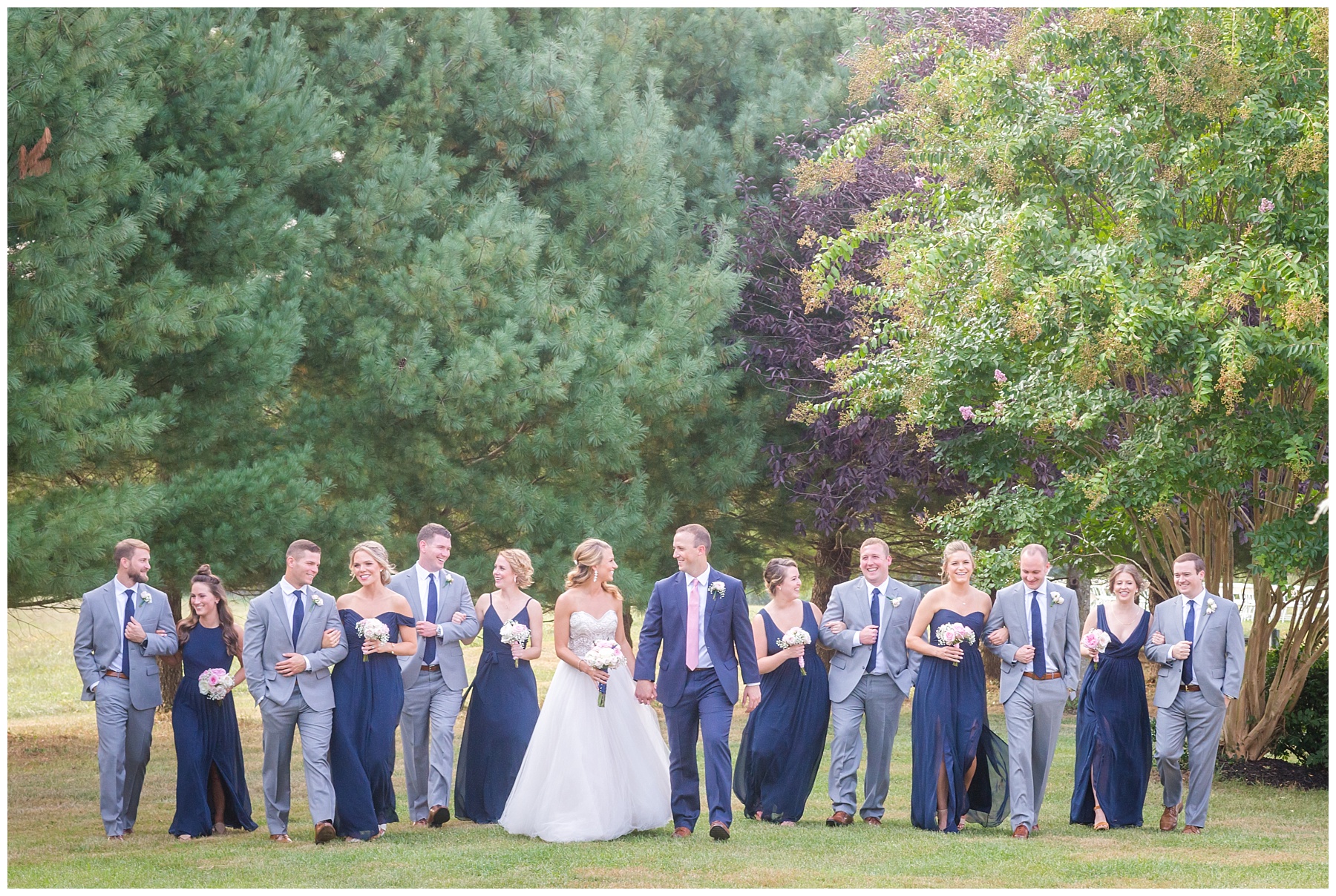 Bridal Party poses by Maryland Wedding Photographer Mary Sarah Photography