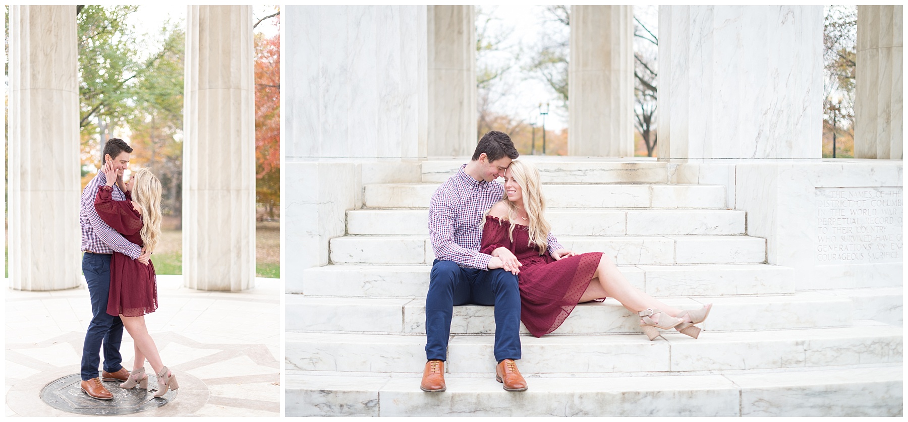 War Memorial DC Engagement Photos by Mary Sarah Photography