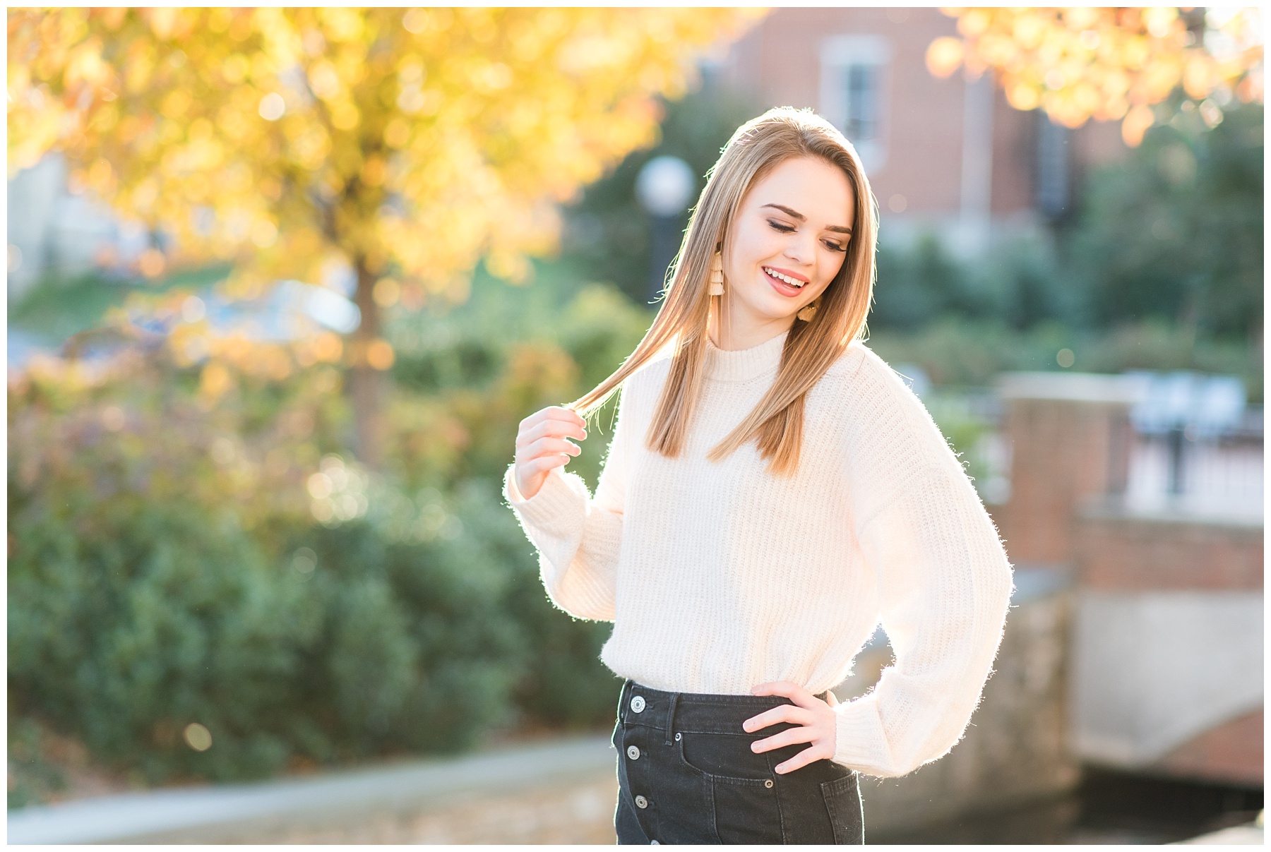 Downtown Frederick MD senior portraits