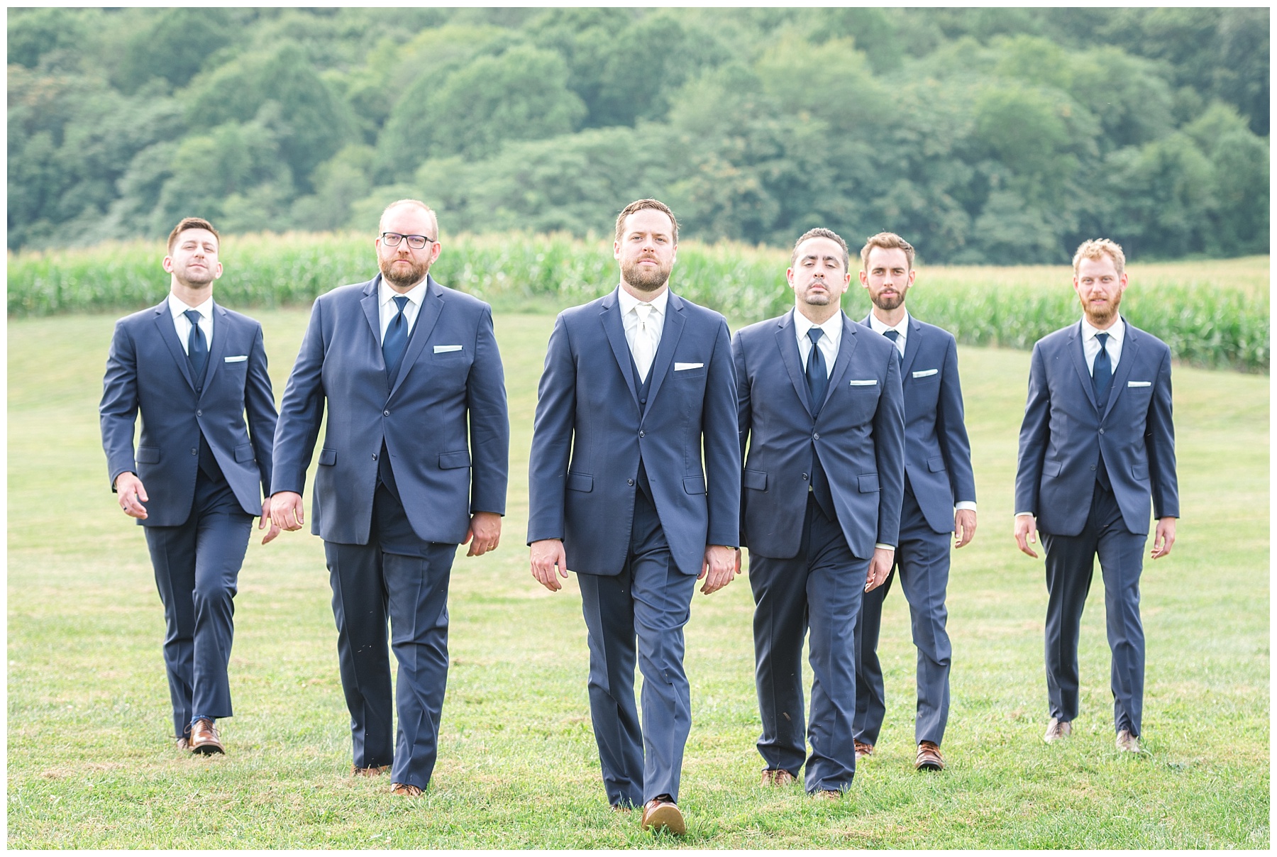 Springfield Manor wedding groomsmen walking photos