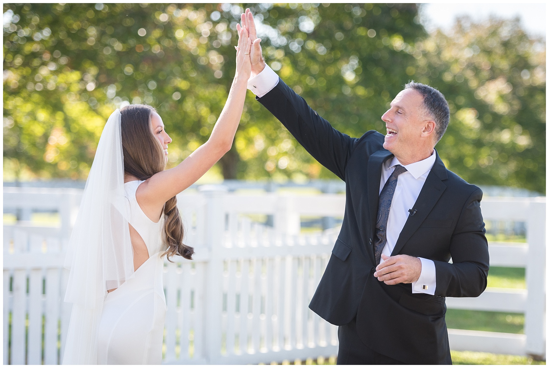 Father daughter first look Annapolis wedding photographer