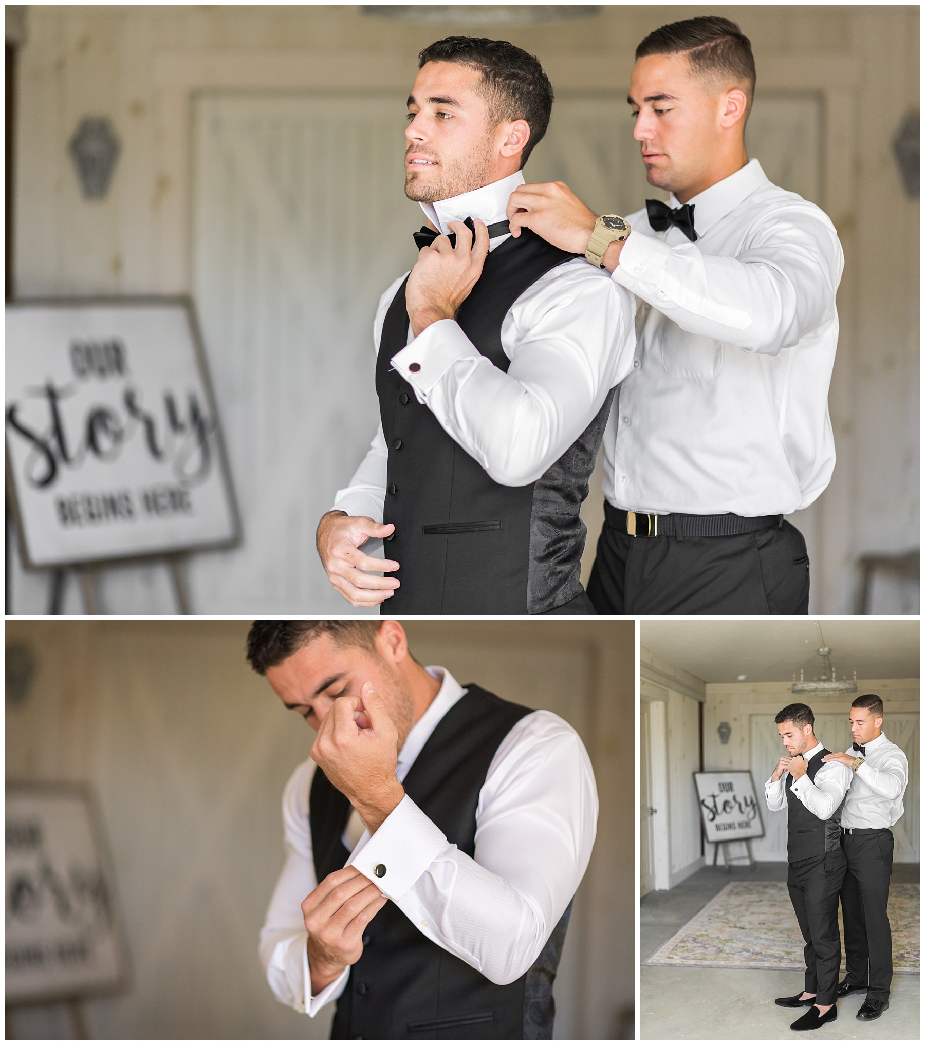 Bluebird Manor Wedding Groom getting ready