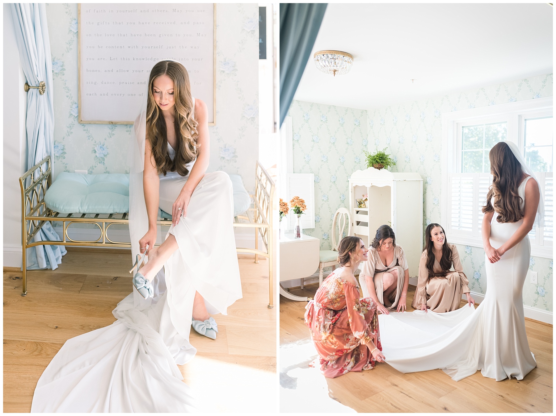 Bluebird Manor Wedding Photos Bride getting ready in the Nest