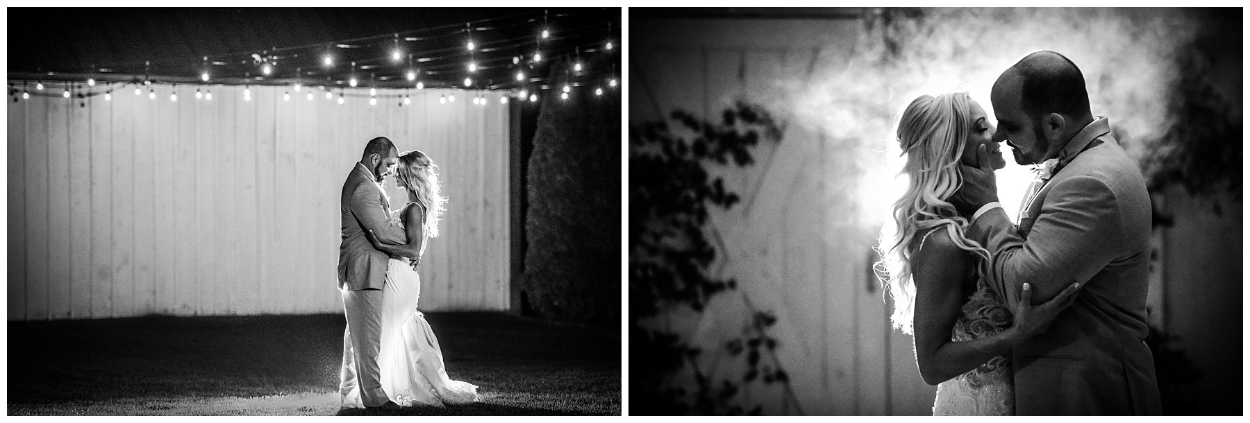 Romantic night Bluebird Manor wedding photos