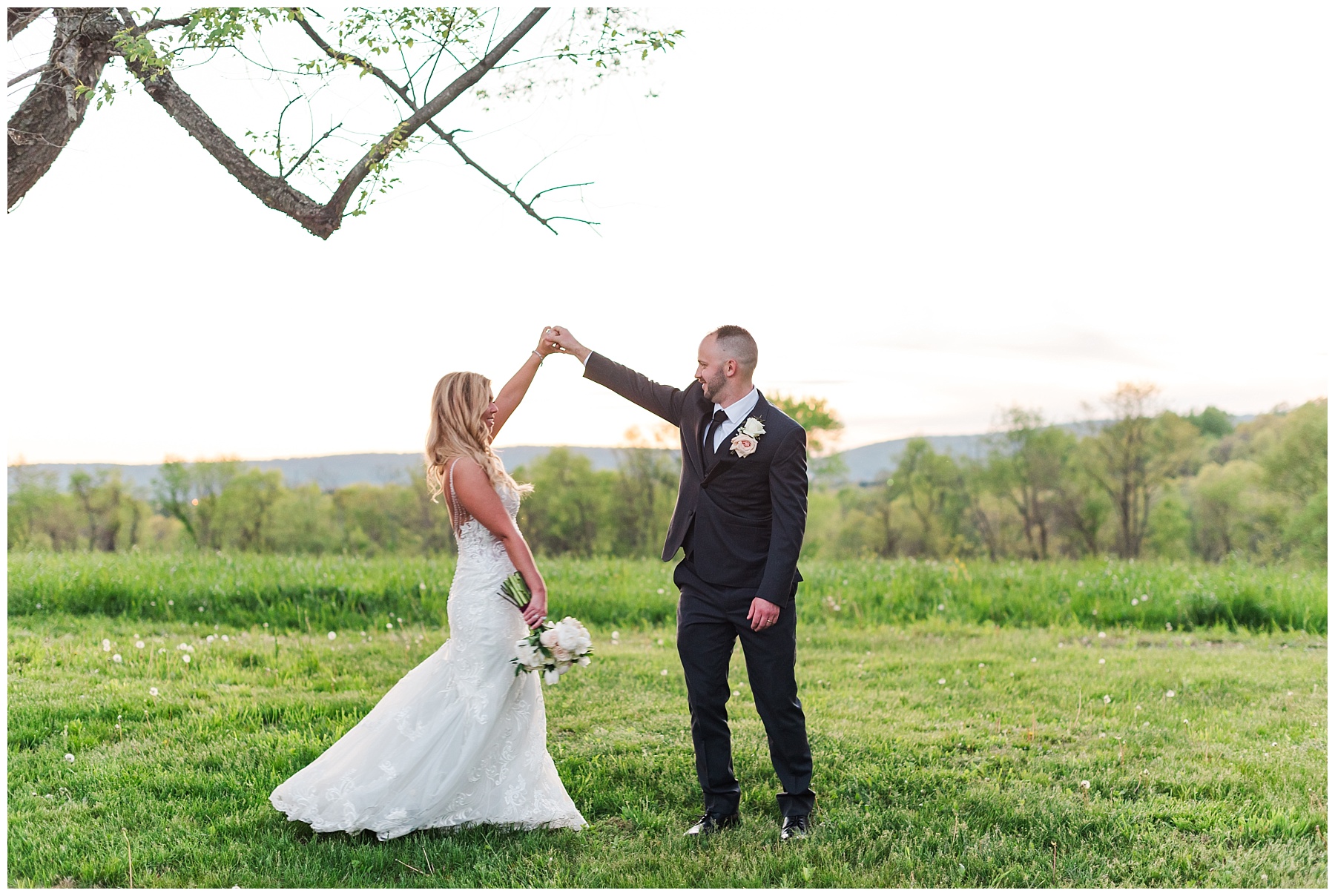 Stone Manor Country Club Wedding Sunset Photos