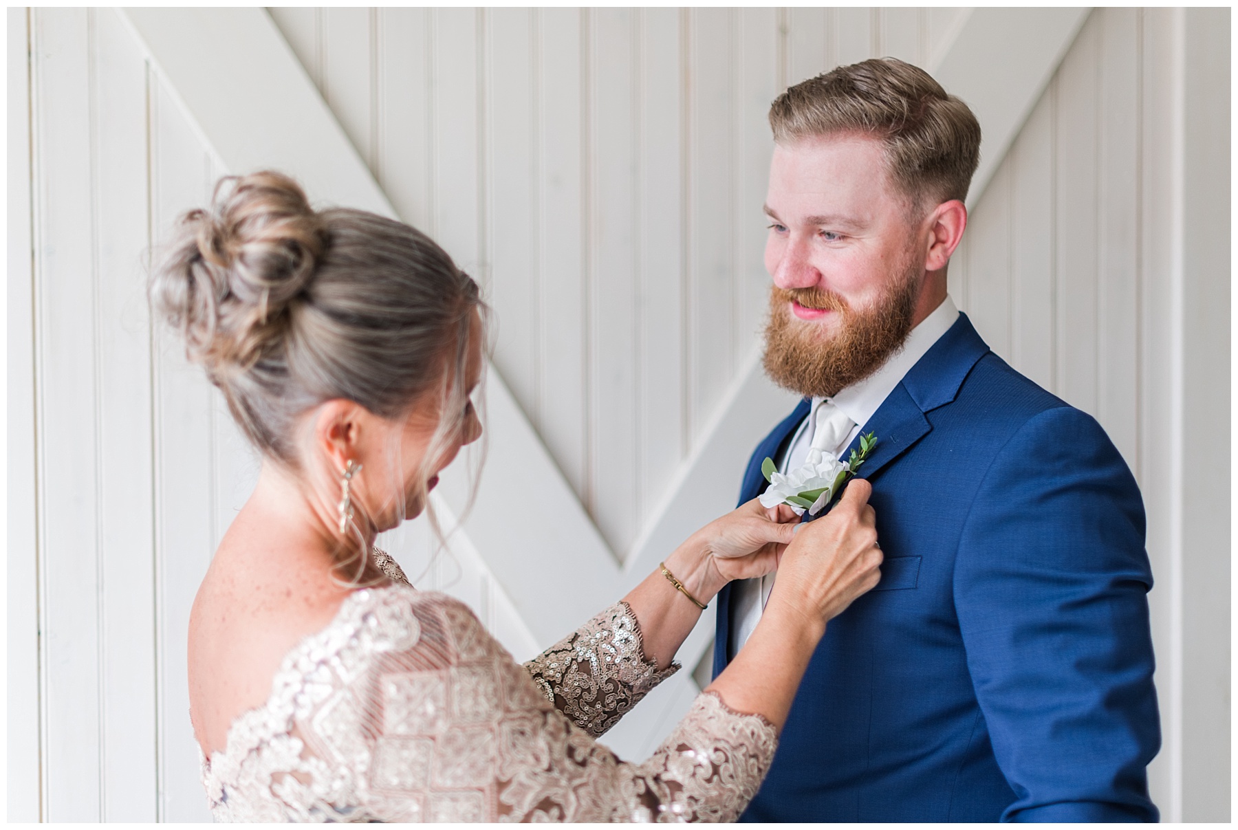 Groom getting ready for Bluebird Manor Wedding