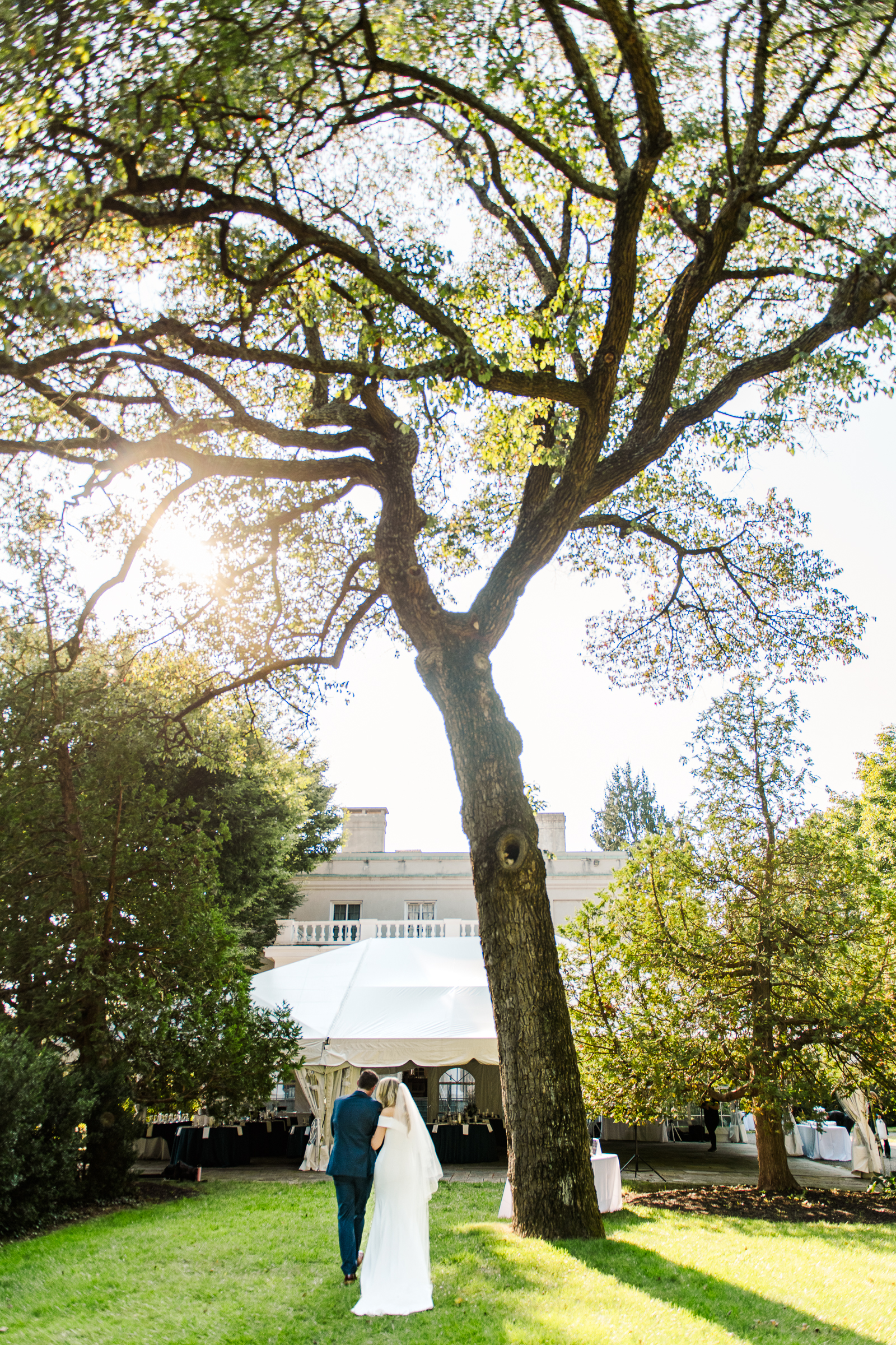 A stunning candid of the bride and groom processing down the aisle at Strong Mansion